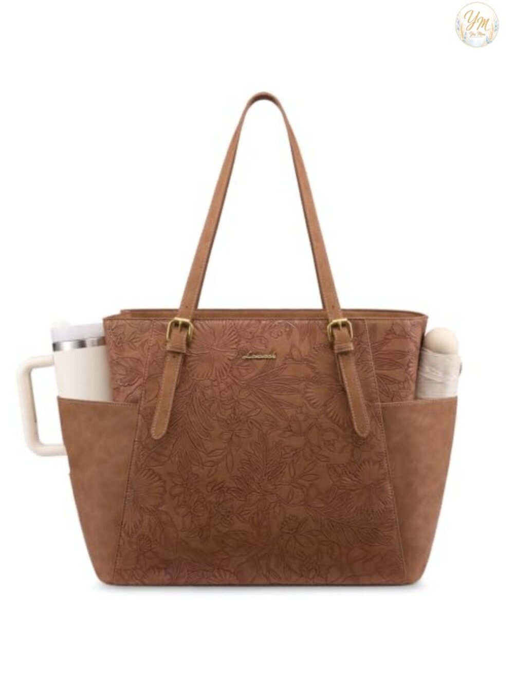 Leather Laptop Tote Bag Women Work Computer Briefcase 15.6 Inch